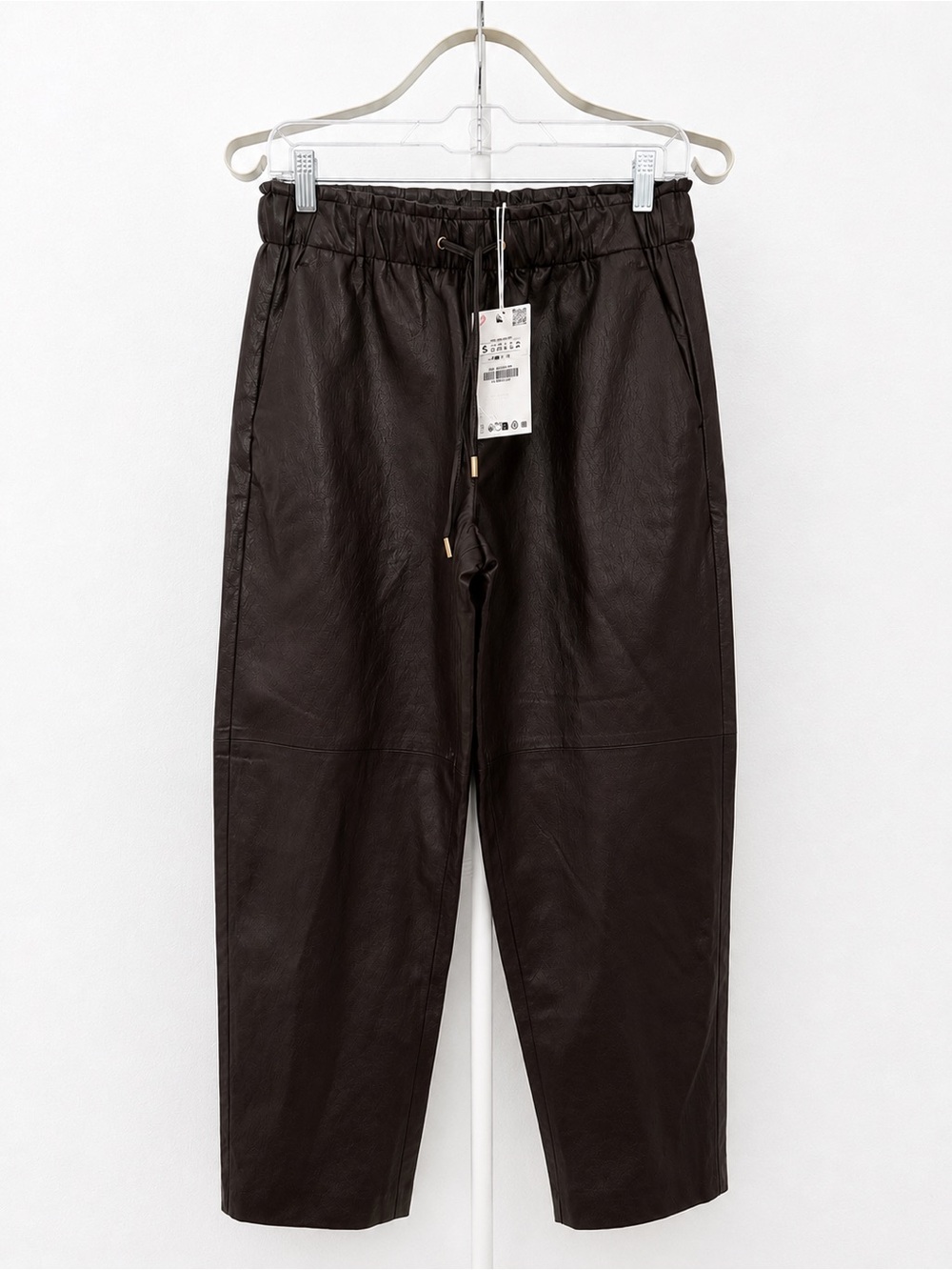 Zara faux leather paper bag pants